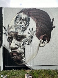 Philosophical Graffiti indigenous african child